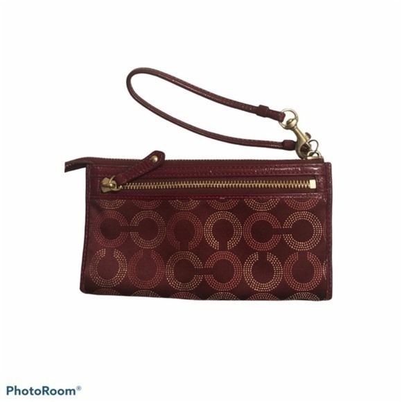 Coach Madison optic c large wristlet clutch bag